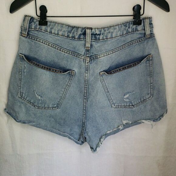 Wild Fable Size 8 Denim Distressed Cut-off Jean Shorts Super High Rise Y2K 90s - Picture 4 of 12